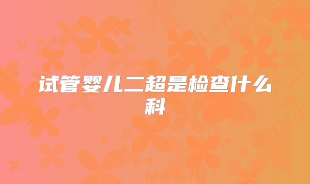 试管婴儿二超是检查什么科