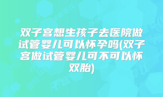 双子宫想生孩子去医院做试管婴儿可以怀孕吗(双子宫做试管婴儿可不可以怀双胎)
