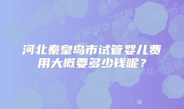 河北秦皇岛市试管婴儿费用大概要多少钱呢？