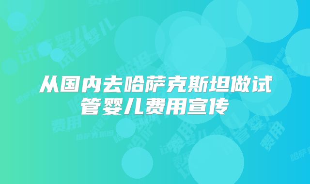 从国内去哈萨克斯坦做试管婴儿费用宣传