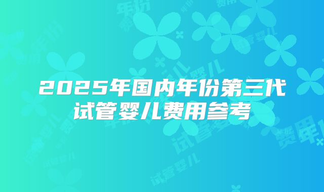 2025年国内年份第三代试管婴儿费用参考