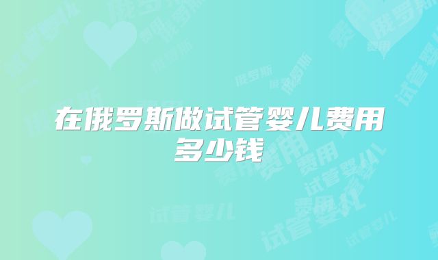 在俄罗斯做试管婴儿费用多少钱