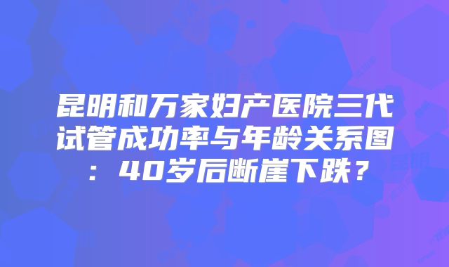 昆明和万家妇产医院三代试管成功率与年龄关系图:40岁后断崖下跌?