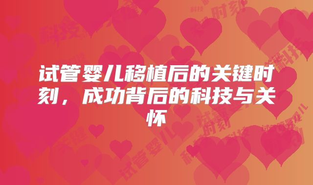 试管婴儿移植后的关键时刻,成功背后的科技与关怀