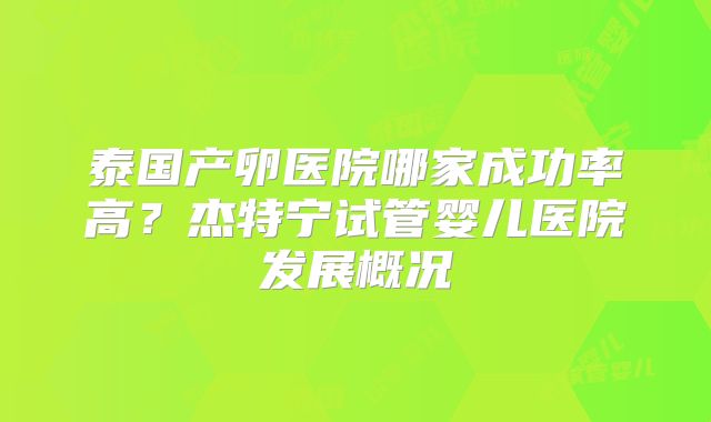 泰国产卵医院哪家成功率高？杰特宁试管婴儿医院发展概况