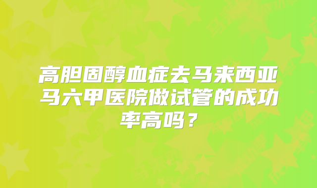 高胆固醇血症去马来西亚马六甲医院做试管的成功率高吗?