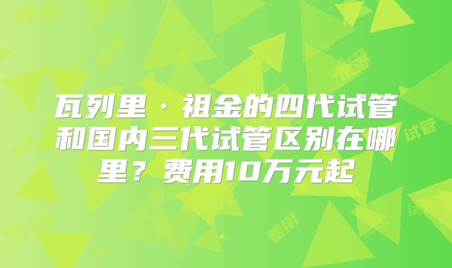 瓦列里·祖金的四代试管和国内三代试管区别在哪里?费用10万元起