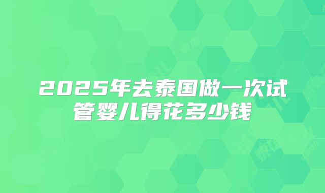 2025年去泰国做一次试管婴儿得花多少钱