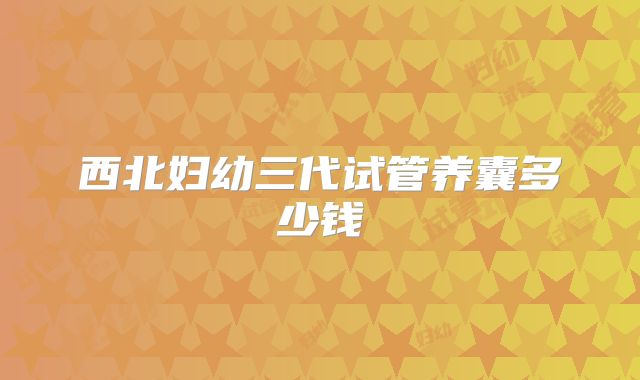 西北妇幼三代试管养囊多少钱