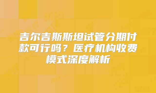 吉尔吉斯斯坦试管分期付款可行吗?医疗机构收费模式深度解析