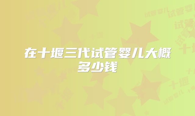 在十堰三代试管婴儿大概多少钱