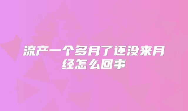 流产一个多月了还没来月经怎么回事