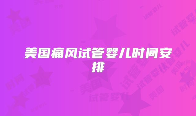 美国痛风试管婴儿时间安排
