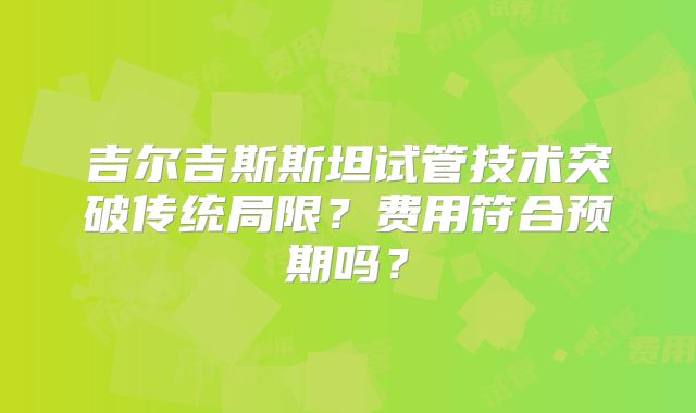 吉尔吉斯斯坦试管技术突破传统局限?费用符合预期吗?