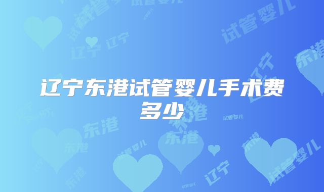辽宁东港试管婴儿手术费多少