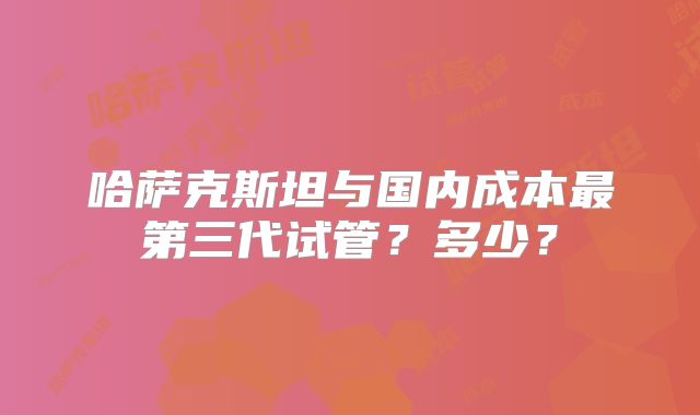 哈萨克斯坦与国内成本最第三代试管？多少？