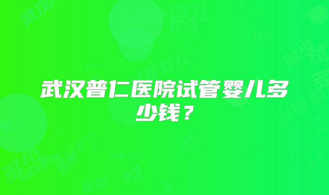 武汉普仁医院试管婴儿多少钱？