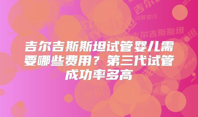 吉尔吉斯斯坦试管婴儿需要哪些费用？第三代试管成功率多高