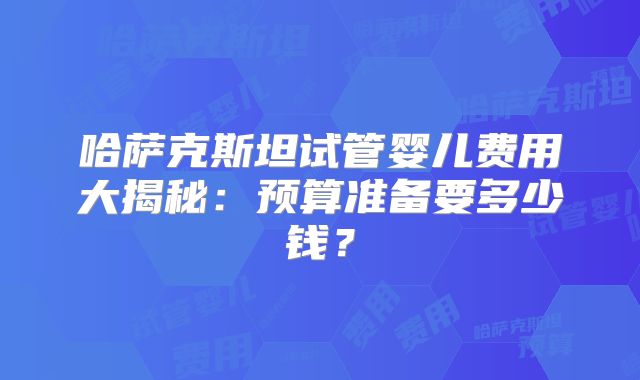 哈萨克斯坦试管婴儿费用大揭秘：预算准备要多少钱？