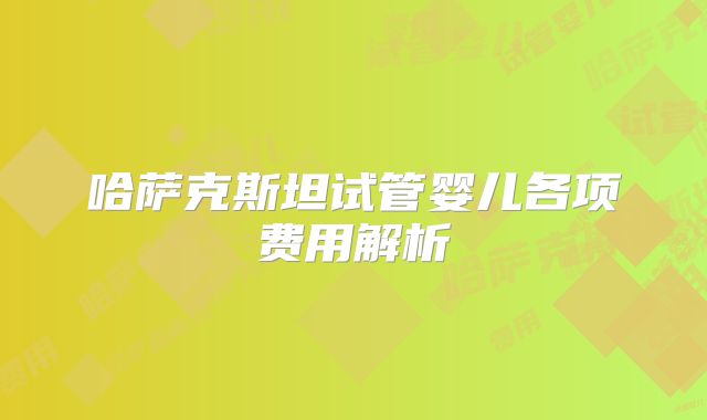 哈萨克斯坦试管婴儿各项费用解析