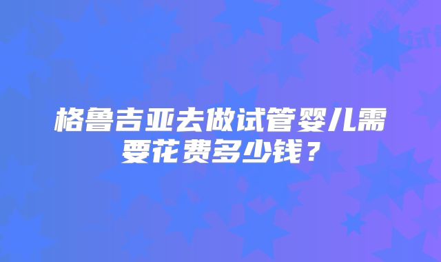 格鲁吉亚去做试管婴儿需要花费多少钱?