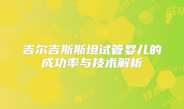 吉尔吉斯斯坦试管婴儿的成功率与技术解析