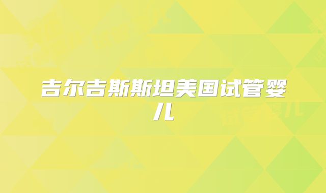 吉尔吉斯斯坦美国试管婴儿