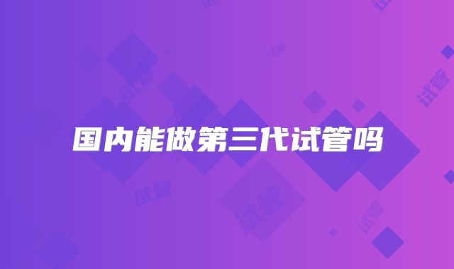 国内能做第三代试管吗