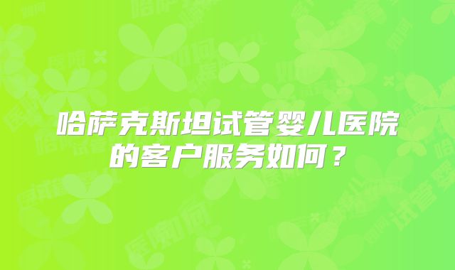 哈萨克斯坦试管婴儿医院的客户服务如何?