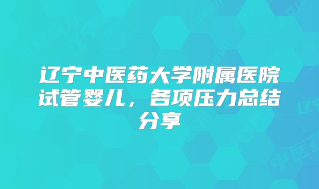 辽宁中医药大学附属医院试管婴儿，各项压力总结分享