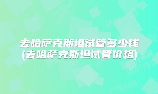 去哈萨克斯坦试管多少钱(去哈萨克斯坦试管价格)