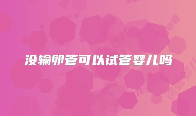 没输卵管可以试管婴儿吗