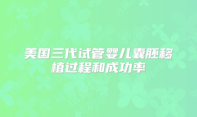 美国三代试管婴儿囊胚移植过程和成功率