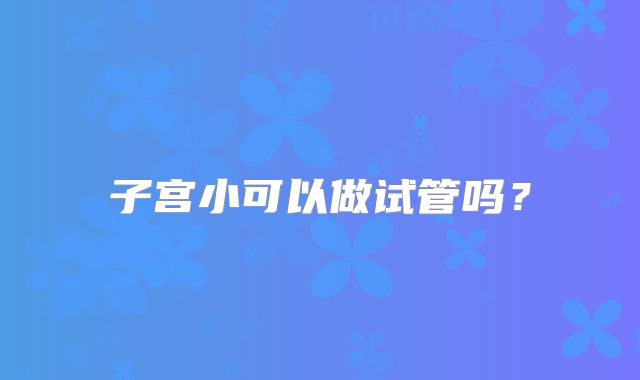 子宫小可以做试管吗?