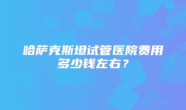 哈萨克斯坦试管医院费用多少钱左右?