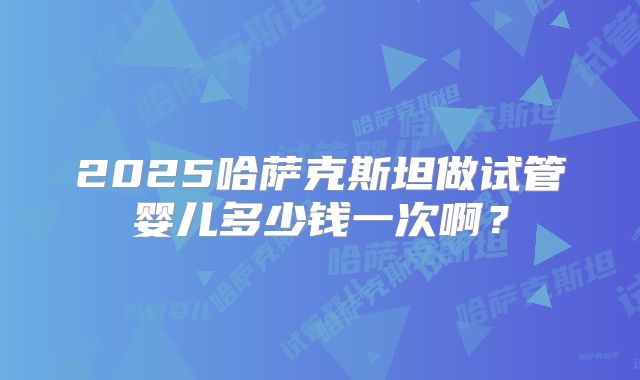 2025哈萨克斯坦做试管婴儿多少钱一次啊?