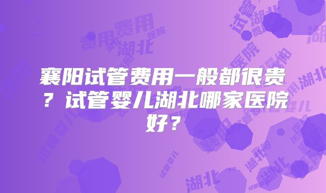 襄阳试管费用一般都很贵?试管婴儿湖北哪家医院好?