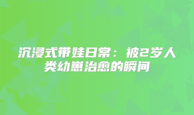 沉浸式带娃日常:被2岁人类幼崽治愈的瞬间