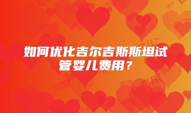 如何优化吉尔吉斯斯坦试管婴儿费用?