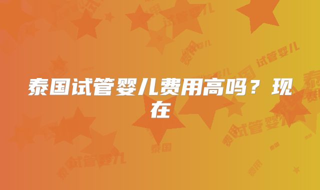 泰国试管婴儿费用高吗?现在