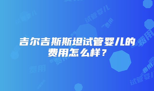 吉尔吉斯斯坦试管婴儿的费用怎么样？