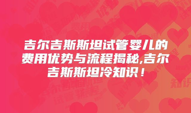 吉尔吉斯斯坦试管婴儿的费用优势与流程揭秘,吉尔吉斯斯坦冷知识！