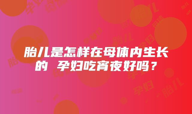 胎儿是怎样在母体内生长的 孕妇吃宵夜好吗?