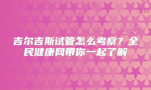 吉尔吉斯试管怎么考察？全民健康网带你一起了解