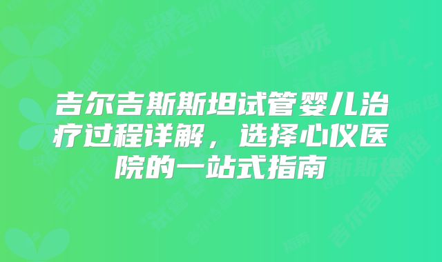 吉尔吉斯斯坦试管婴儿治疗过程详解,选择心仪医院的一站式指南