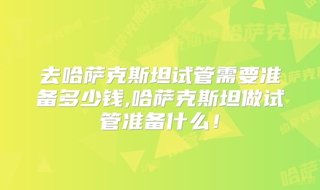 去哈萨克斯坦试管需要准备多少钱,哈萨克斯坦做试管准备什么!