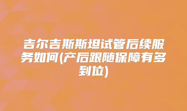 吉尔吉斯斯坦试管后续服务如何(产后跟随保障有多到位)