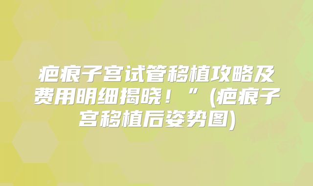 疤痕子宫试管移植攻略及费用明细揭晓!”(疤痕子宫移植后姿势图)