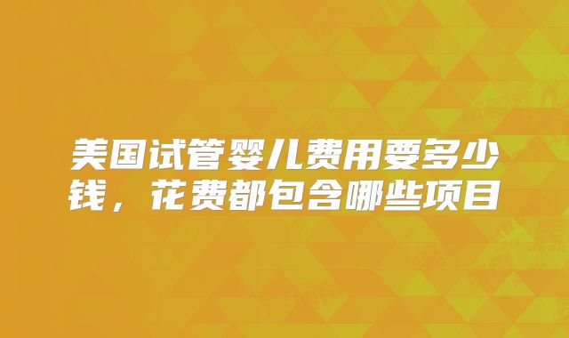 美国试管婴儿费用要多少钱,花费都包含哪些项目