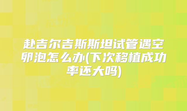 赴吉尔吉斯斯坦试管遇空卵泡怎么办(下次移植成功率还大吗)